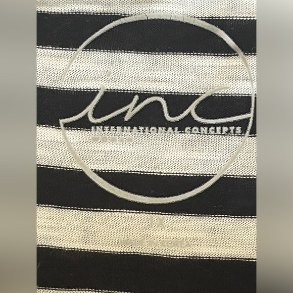 NWT I.N.C. International Concepts Cowl Neck striped top size 1X - Picture 9 of 14